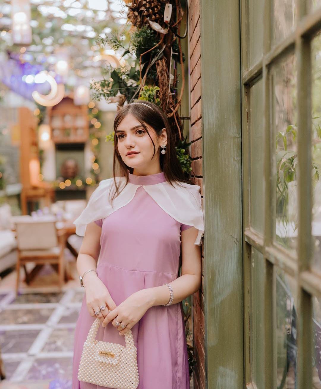 Syeda’s Fashion Elegant Pink Cape Style Maxi Dress - Image 4