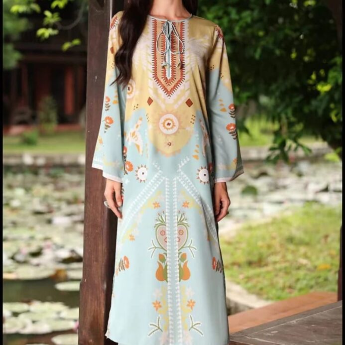 New Printed Long 2PC – Doriya Lawn