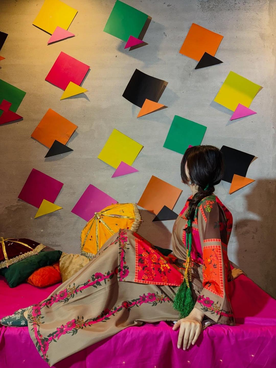 Block Printed Silk Crepe 2-Piece Suit for Women - Image 5