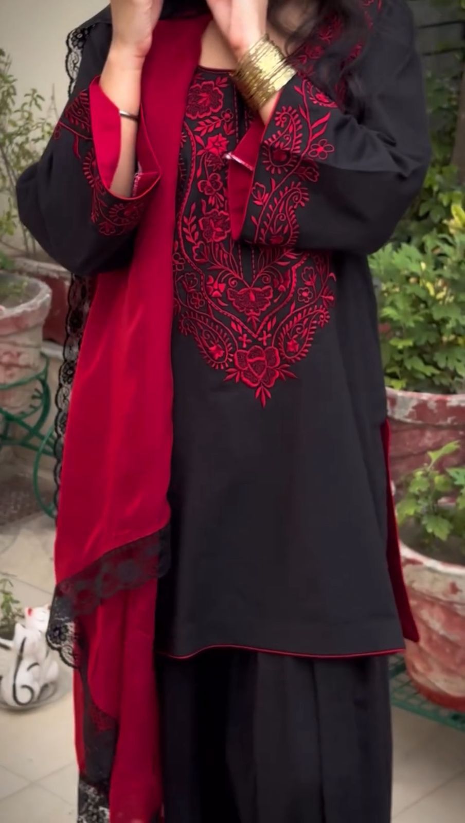 Gul e Aatish 3-Piece Cotton Suit with Chiffon Dupatt