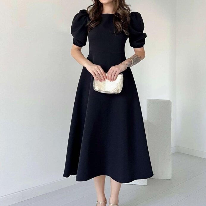 Balloon Georgette Maxi Dress