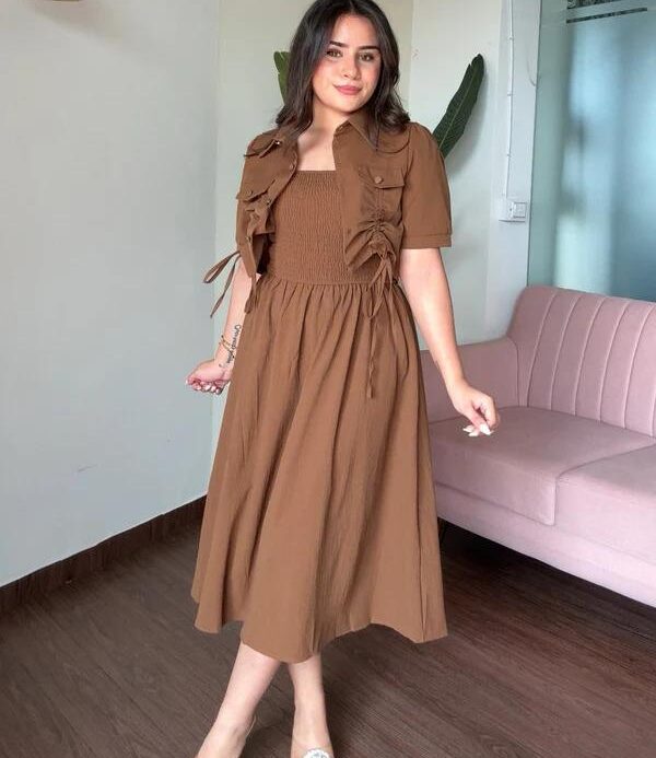 Peony Coati with Frock – Elegant Georgette Dress